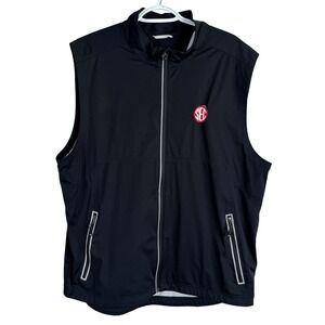 Cutter & Buck WeatherTec Vest "SEC" Logo Mens L Black Full Zip Golf Performance